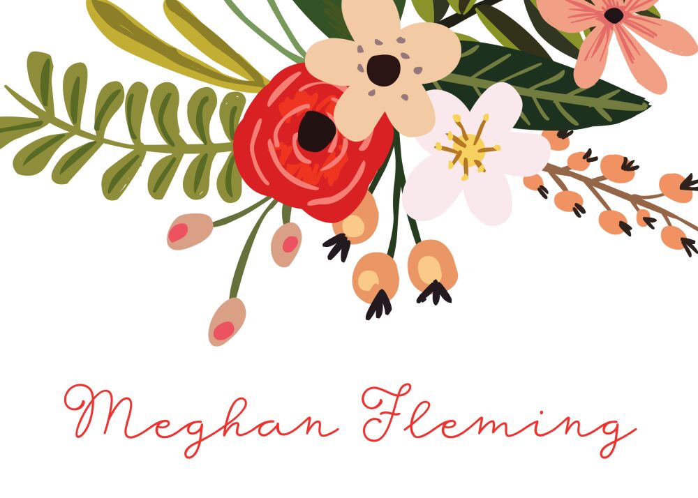 Botanical White Folded Enclosure Card