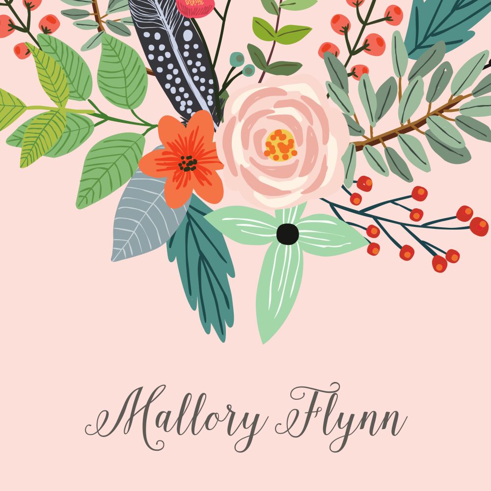 Feather & Flower Blossom Gift Sticker