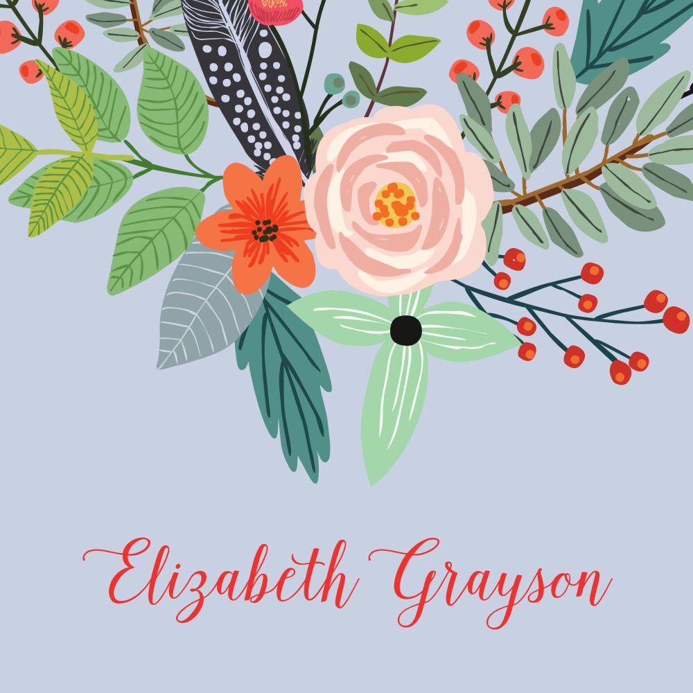 Feather & Flower Lavender Enclosure Card