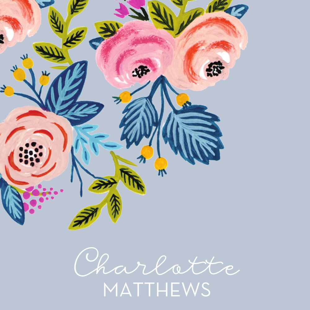 Rose of Spring Slate Folded Enclosure Card