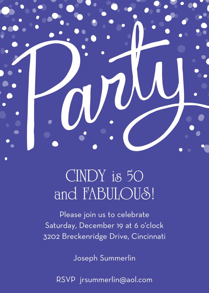 Party Purple Invitation