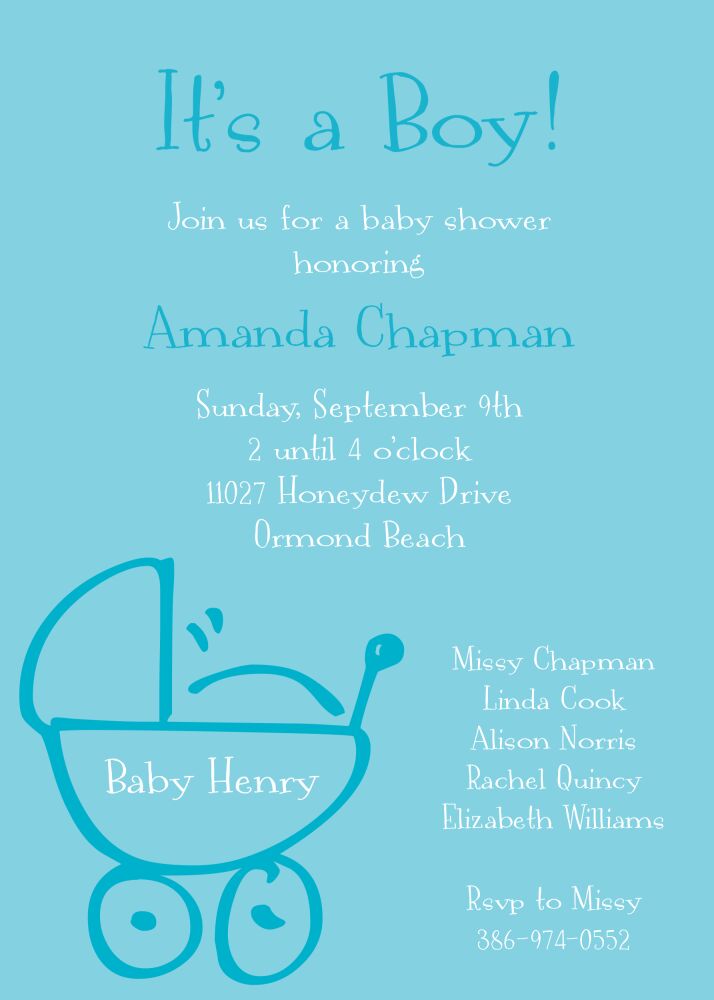 Baby Buggy Pool Invitation