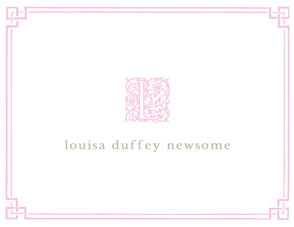 Peekaboo Border Pink Folded Note