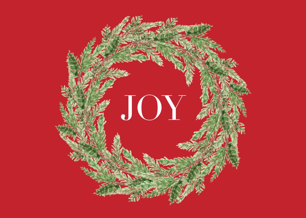 Evergreen Wreath Folded Holiday Greeting Card
