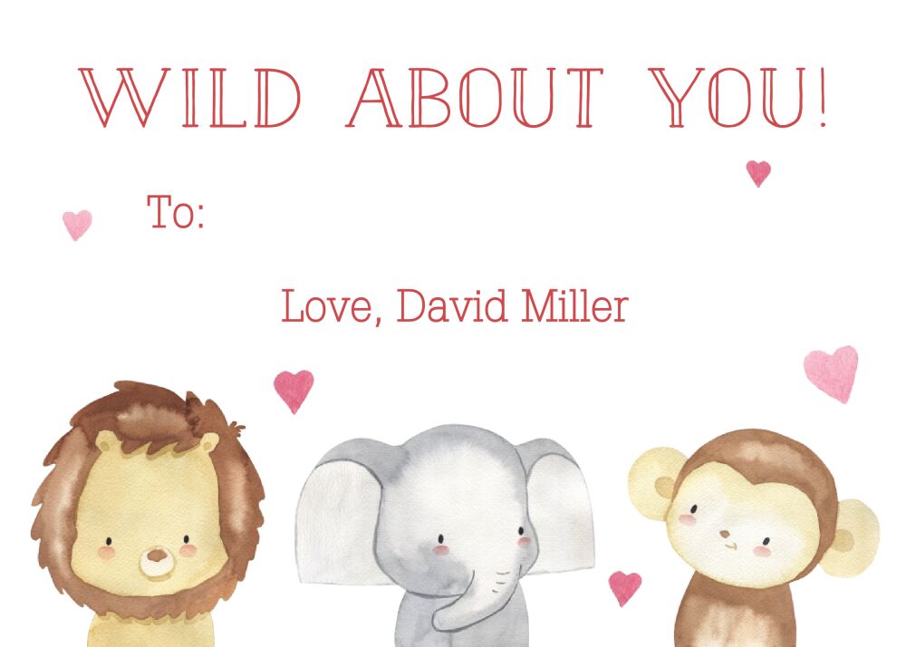 Wild Animals Valentine
