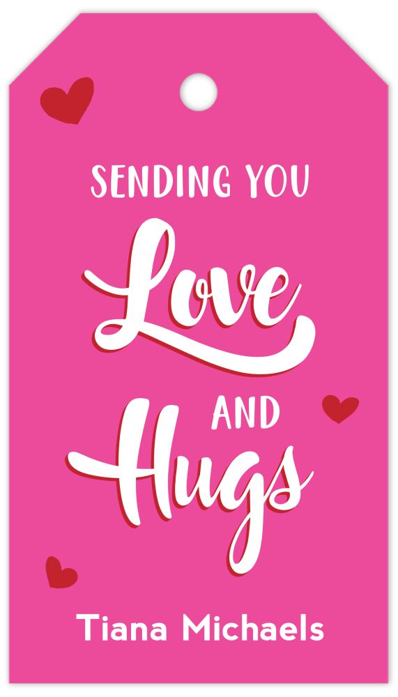 Love and Hugs Hanging Gift Tag