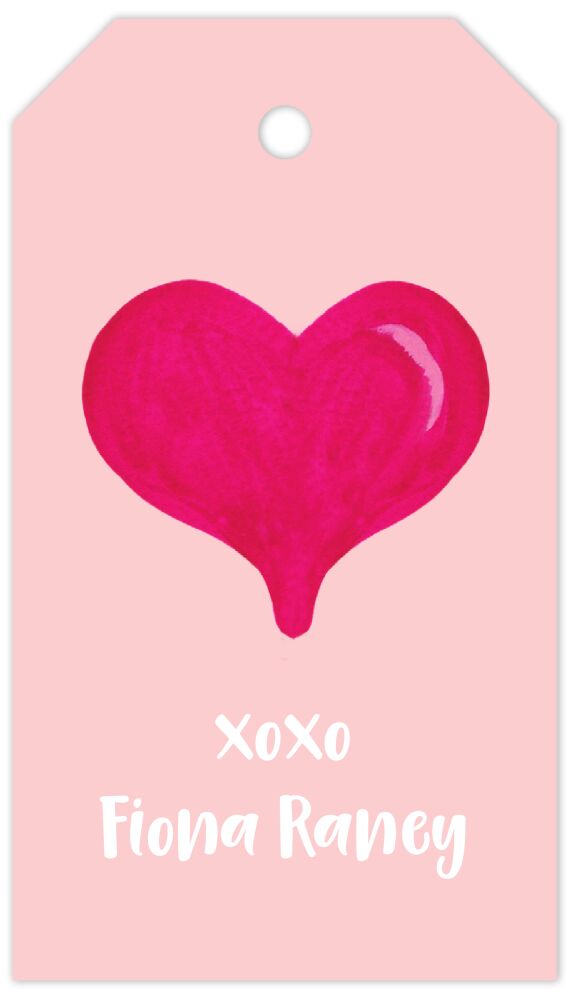 Watercolor Heart Hanging Gift Tag