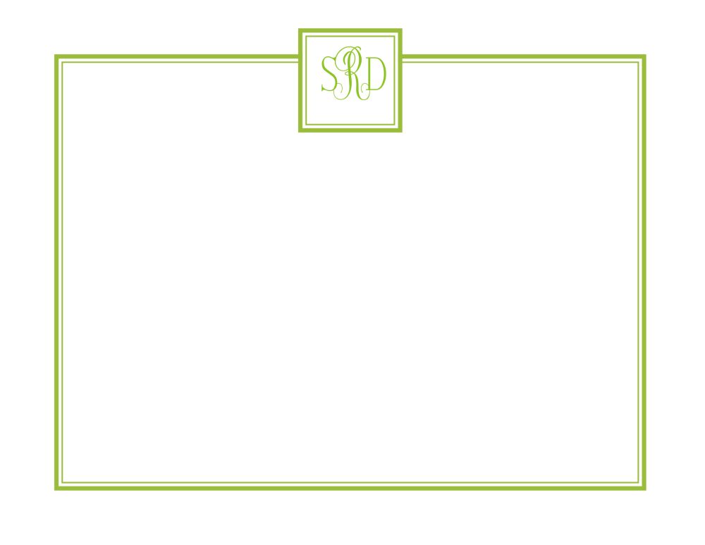Tailored Monogram Grasshopper Flat Note