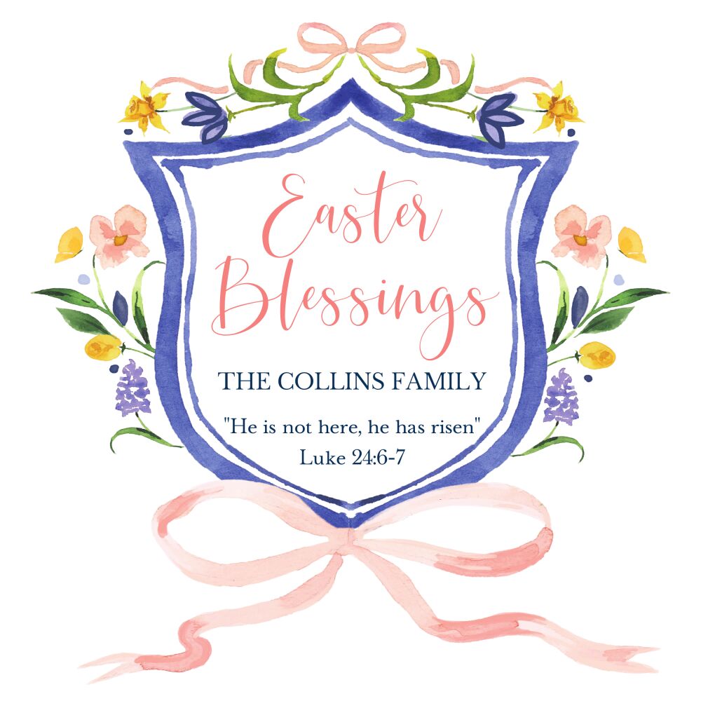 Easter Garden Crest Enclosure Card