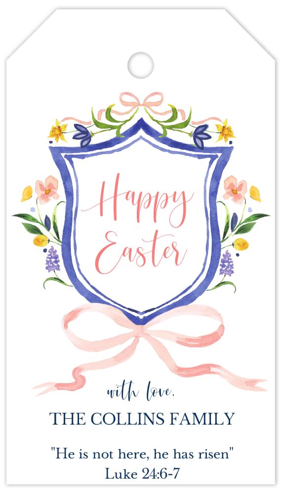 Easter Garden Crest Hanging Gift Tag