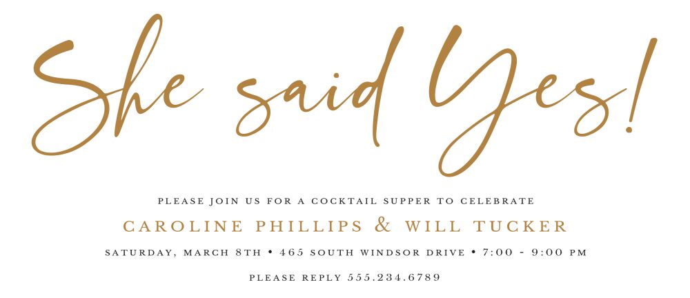 She Said Yes Invitation
