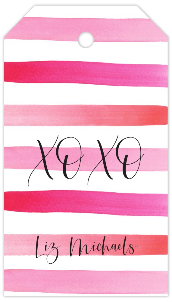 Watercolor Stripes Hanging Gift Tag