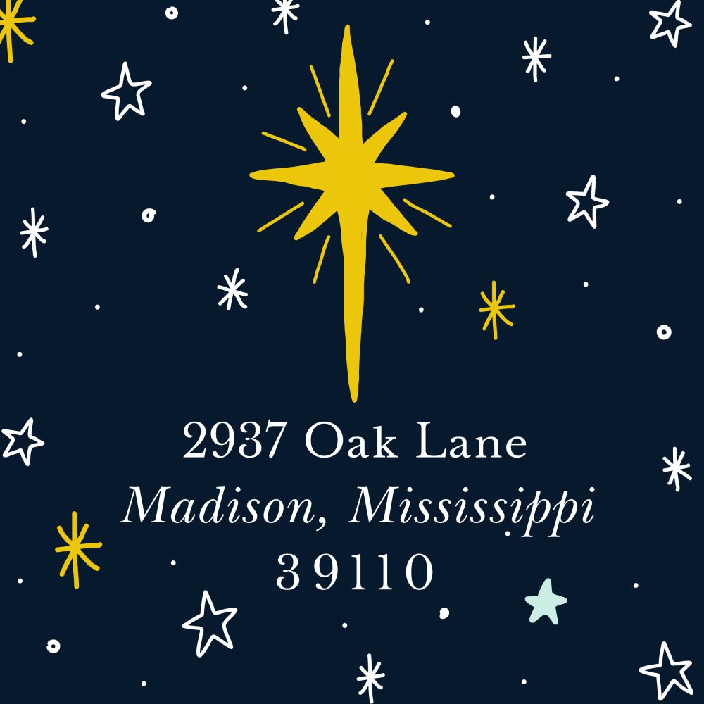 Star of Wonder Return Address Label