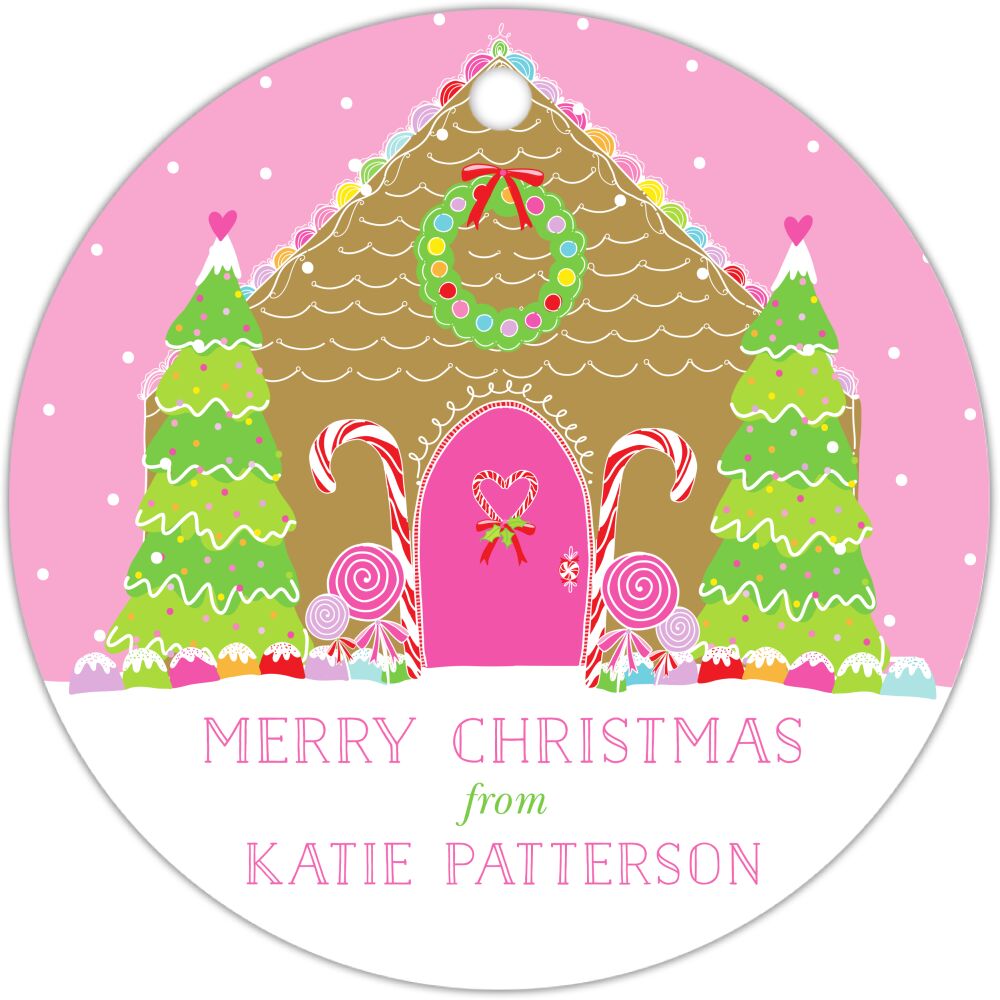 Gingerbread Round Hanging Gift Tag