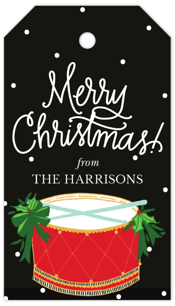 Holiday Drum Hanging Gift Tag