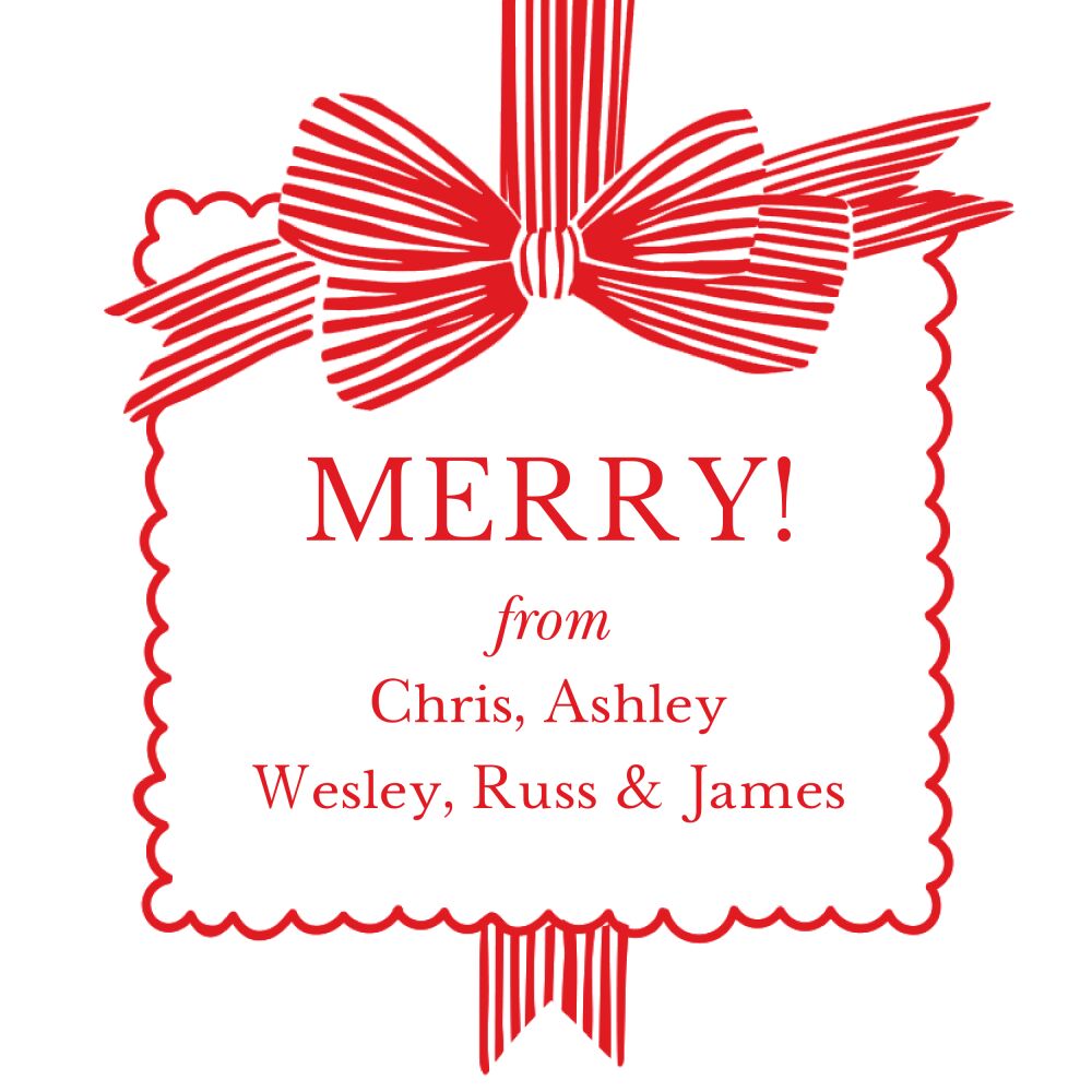 Striped Bow Gift Sticker