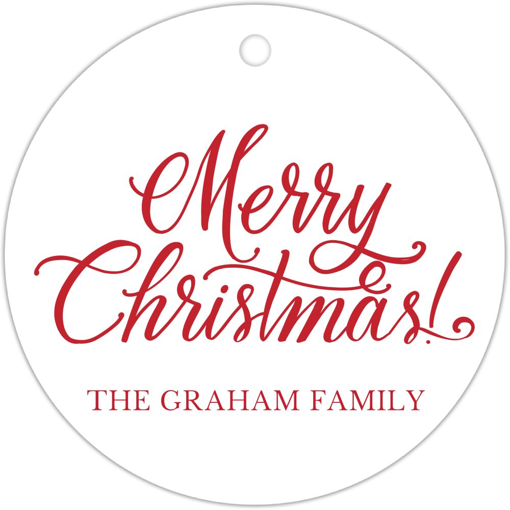Christmas Plaid Round Hanging Gift Tag