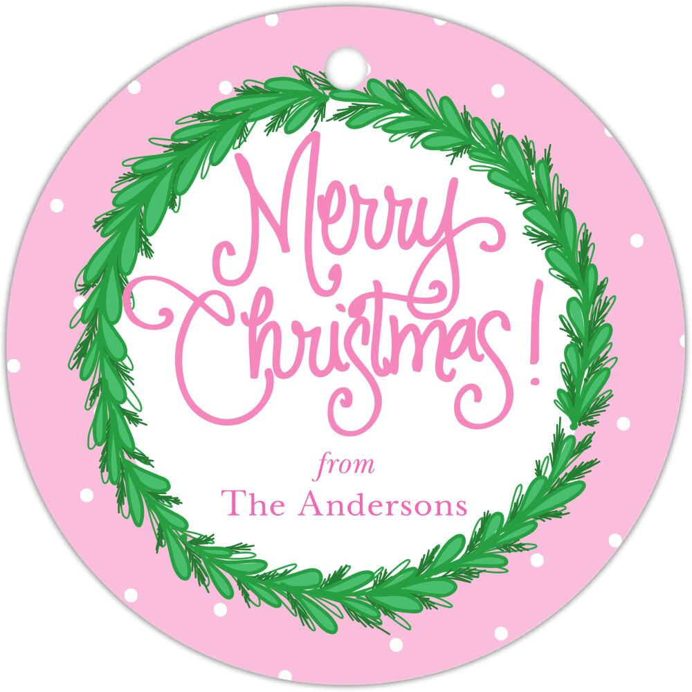 Christmas Boxwood Round Hanging Gift Tag