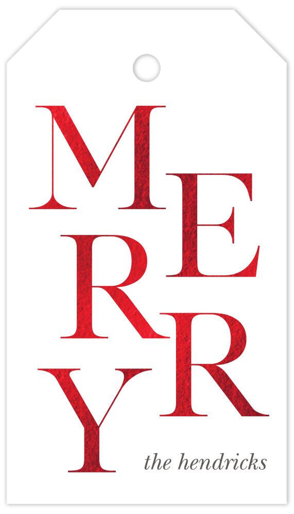Abstract Merry Hanging Gift Tag
