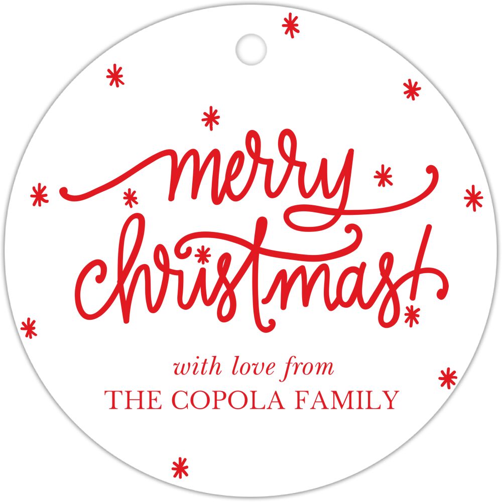 Christmas Star Round Hanging Gift Tag