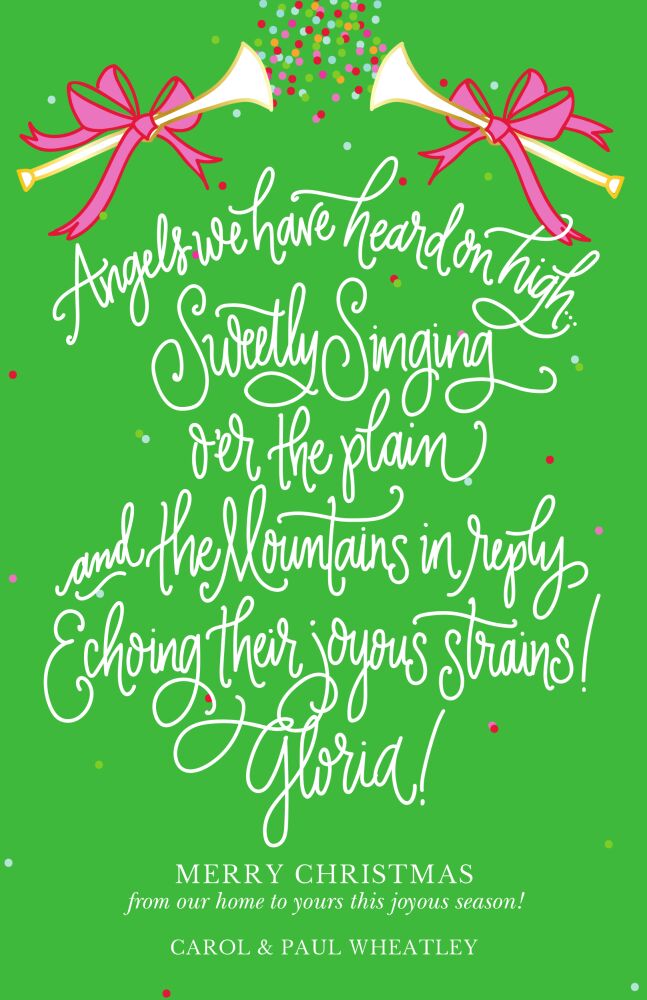 Angel Trumpets Holiday Greeting Card