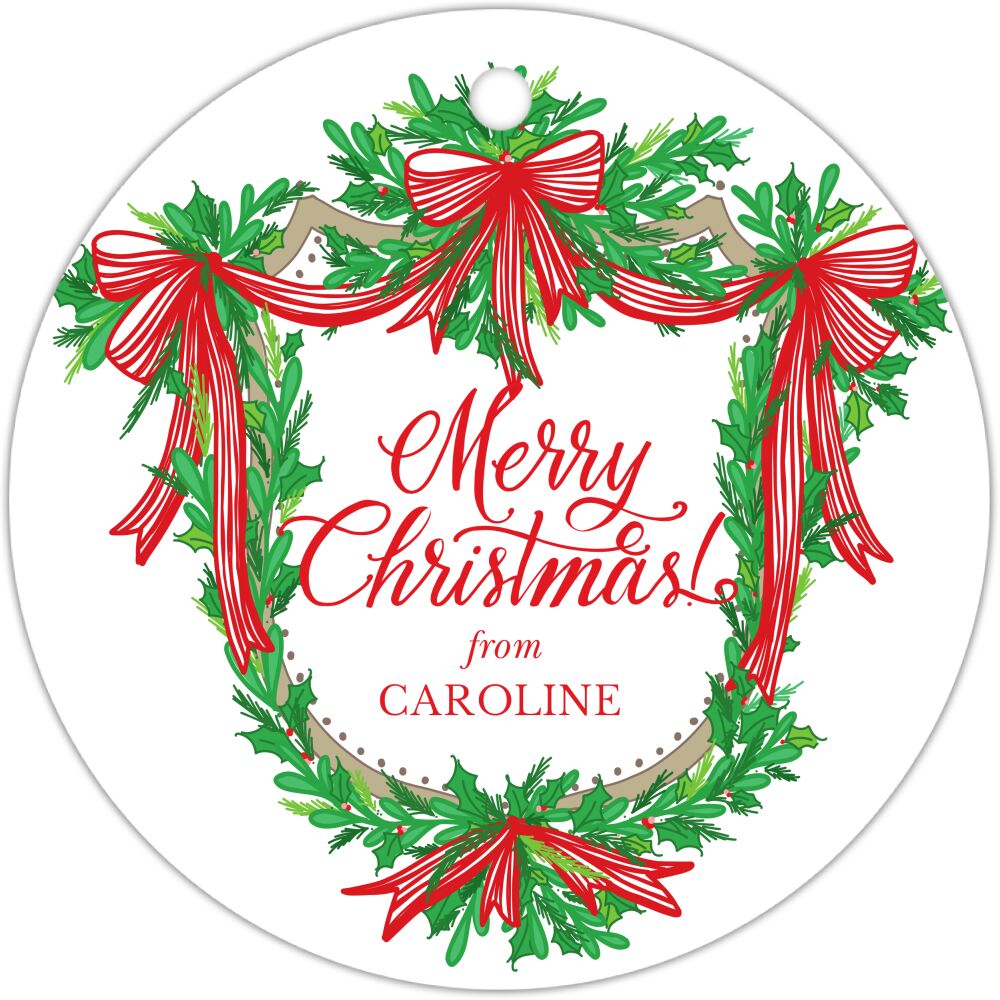 Garland Shield Round Hanging Gift Tag