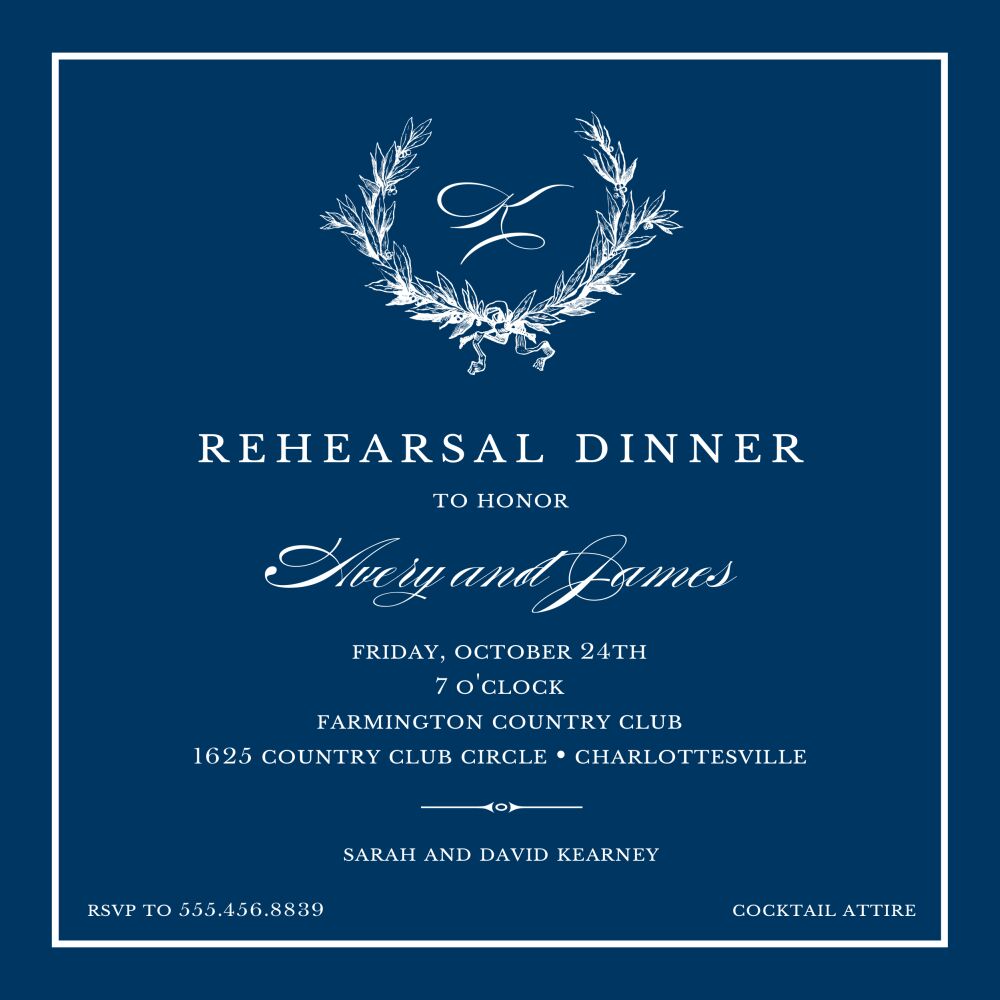 Courtly Square Border Invitation