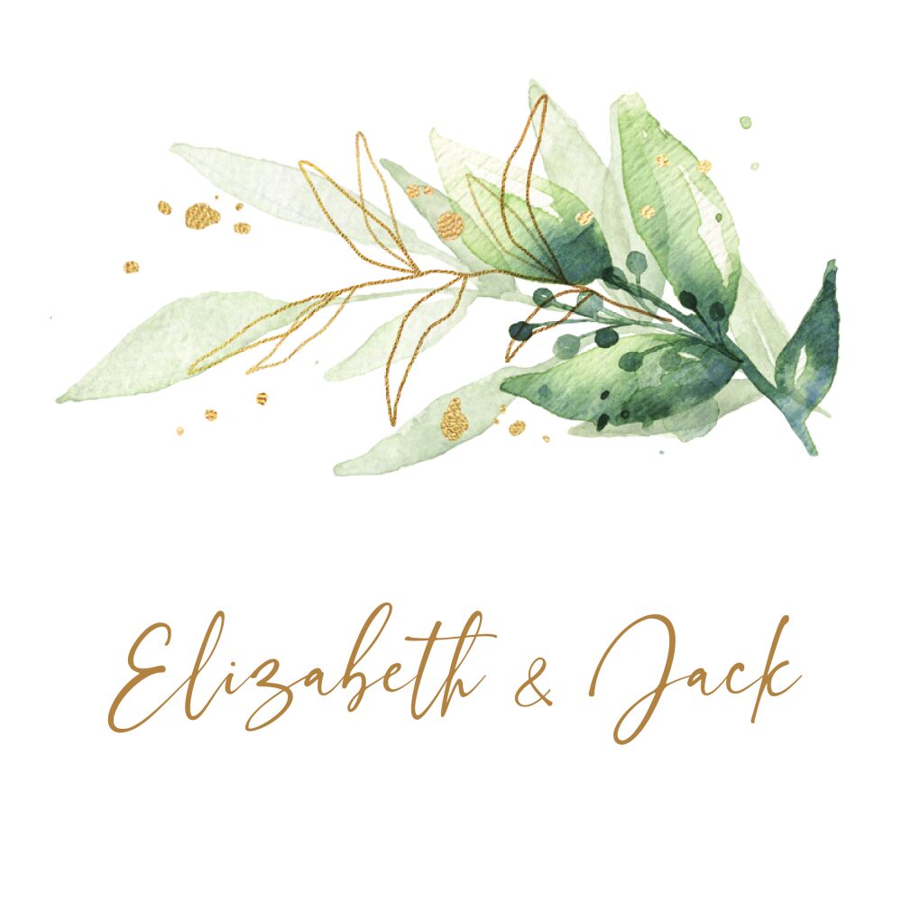 Green and Gold Leaf Enclosure Card