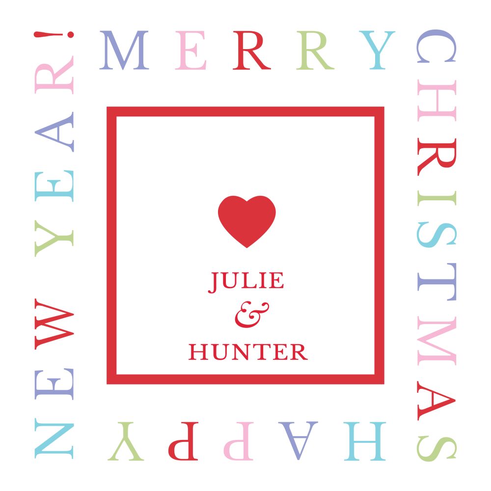 Colorful Merry Christmas Happy New Year Gift Sticker