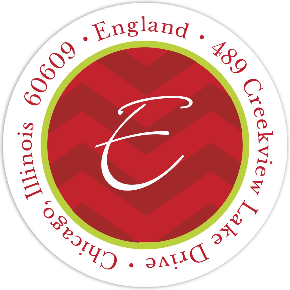 Merry Christmas Banner Round Address Label