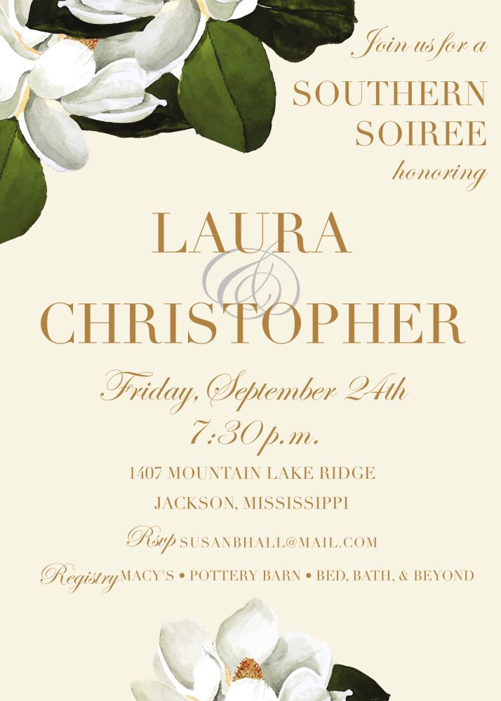 Magnolia Cream Invitation