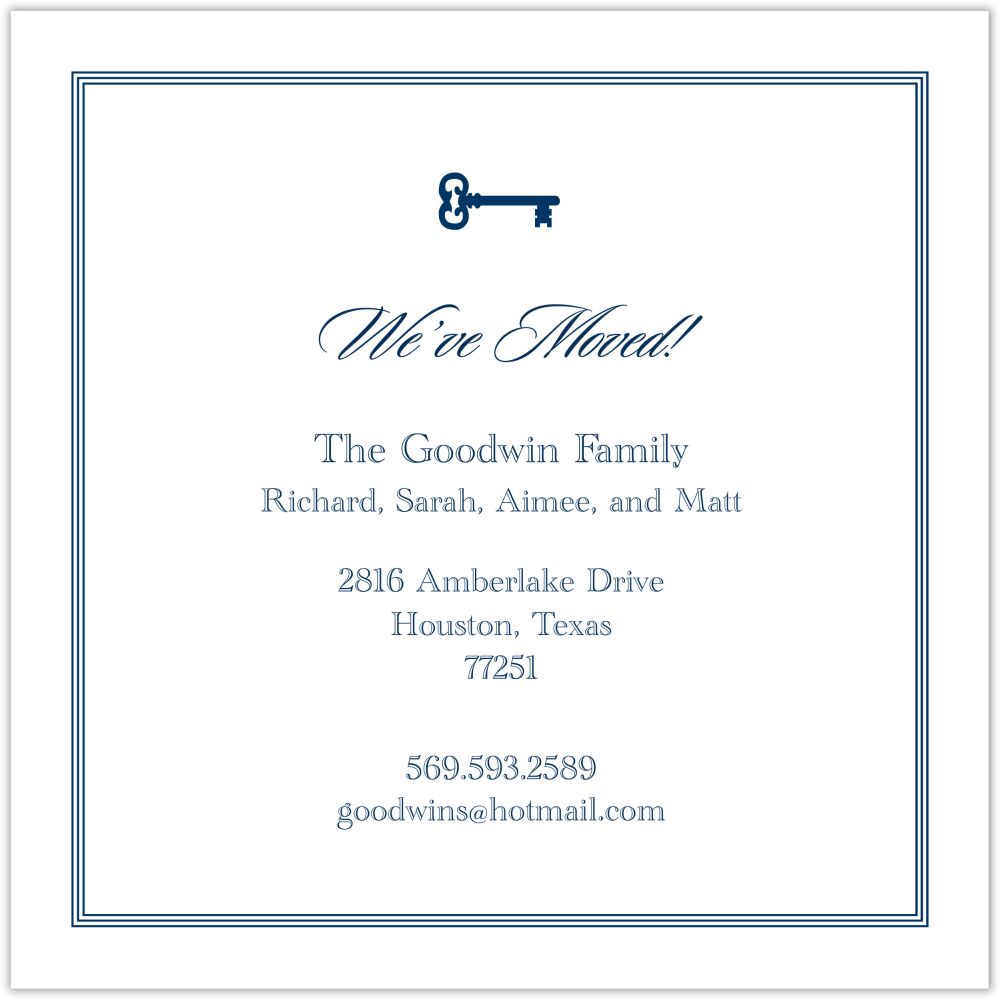 Pinstripes Navy Square Invitation