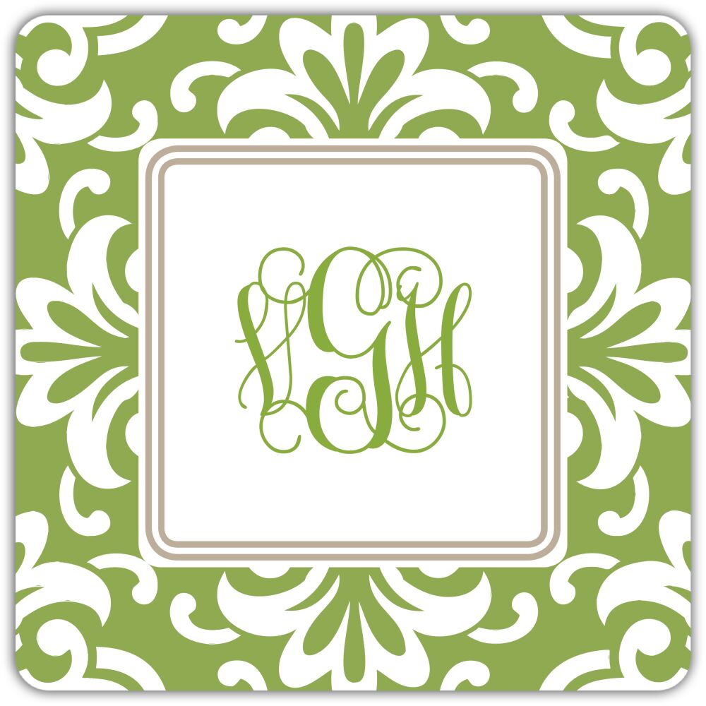 Grande Floral Cilantro Personalized Coaster