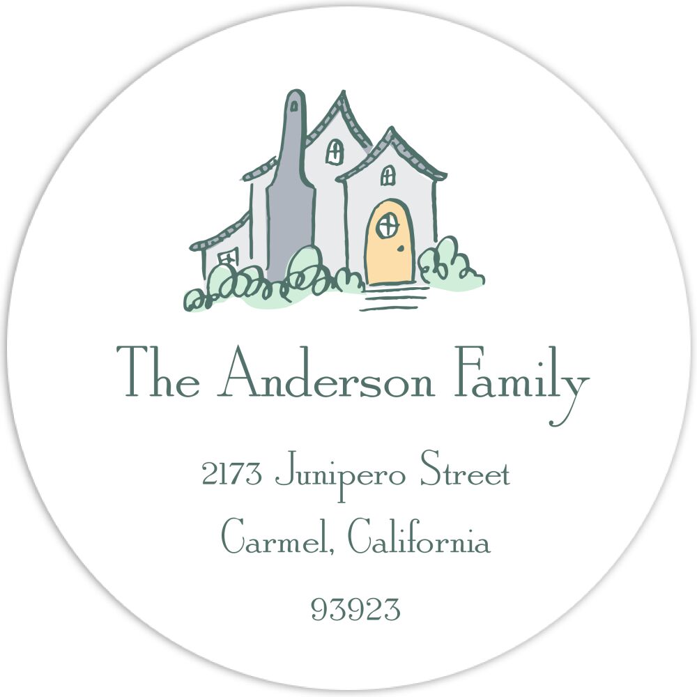 Cottage Eucalyptus Round Address Label