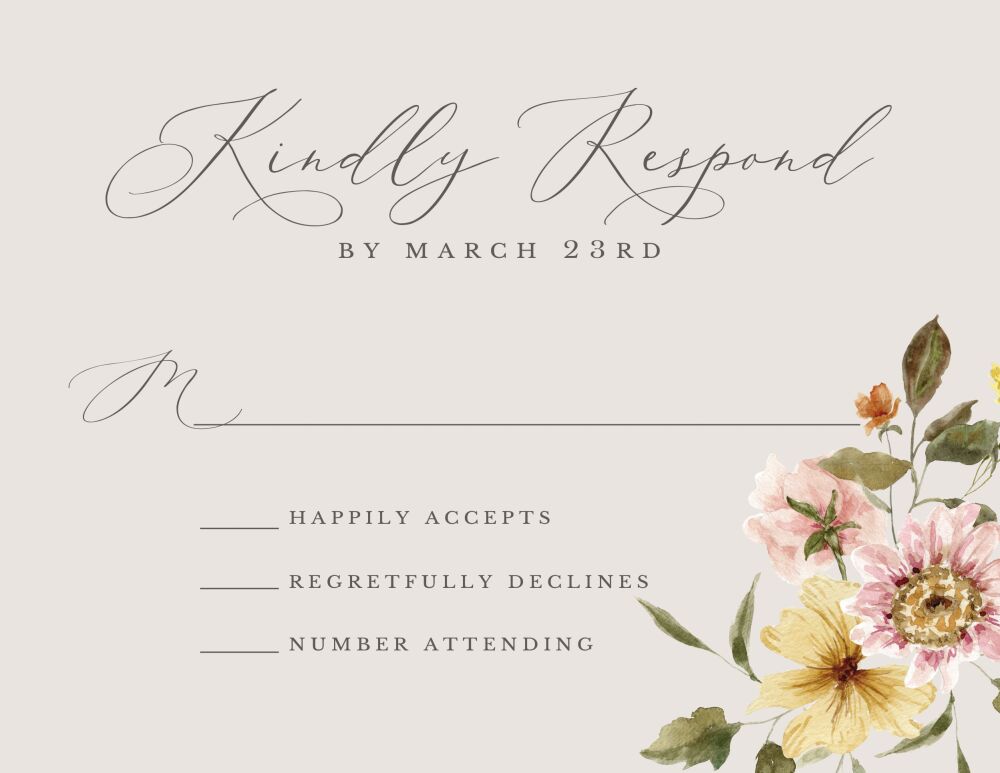 Floral Harmony Reply Card