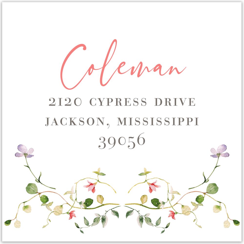 Paradise Garden Romance Return Address Label