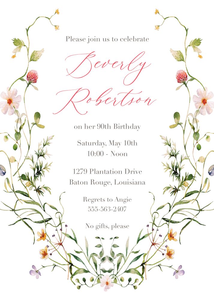 Paradise Garden Romance Invitation