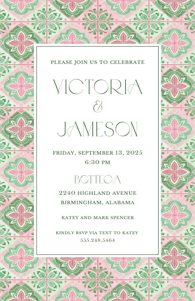 Majolica Tiles Invitation