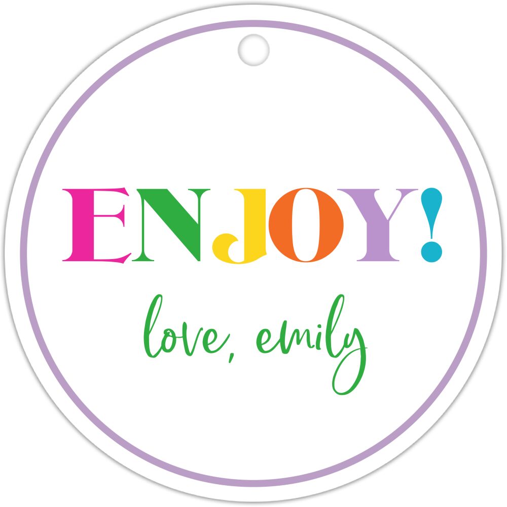 Border Round Hanging Gift Tag