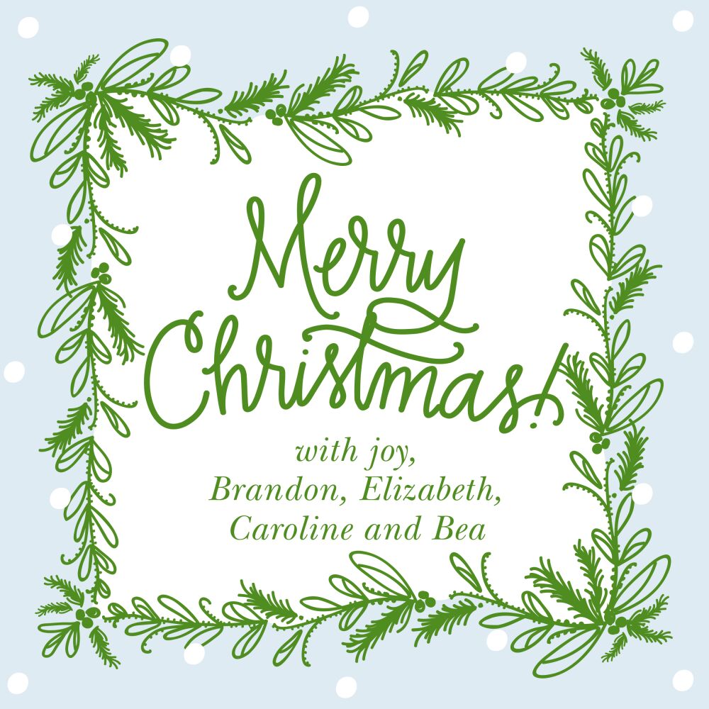 Garland Border Blue Gift Sticker