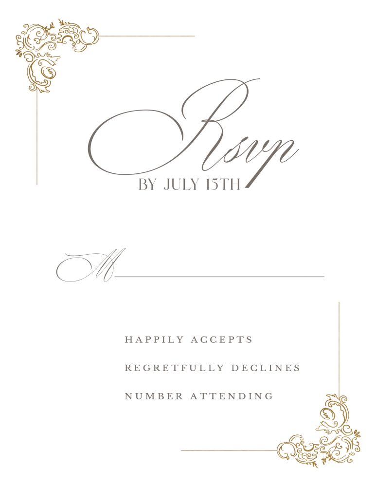 Modern Elegance Foil Pressed Reply Card