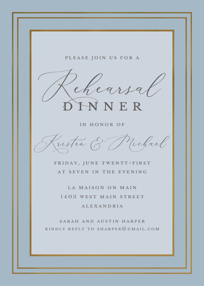 Triple Border Foil Pressed Invitation