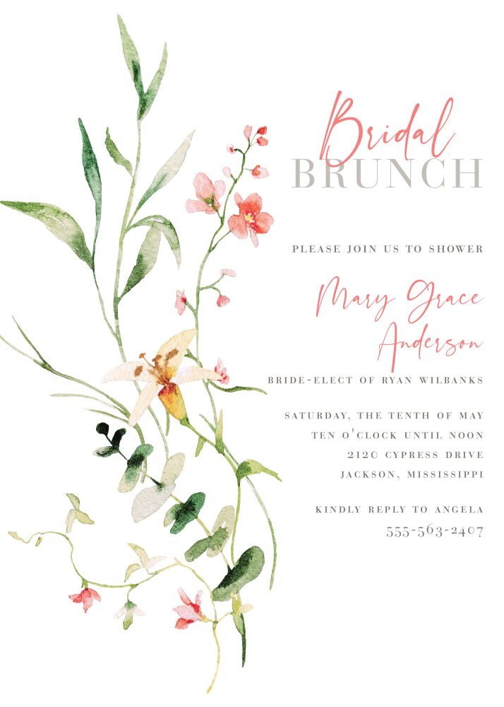 Paradise Garden Bouquet Invitation