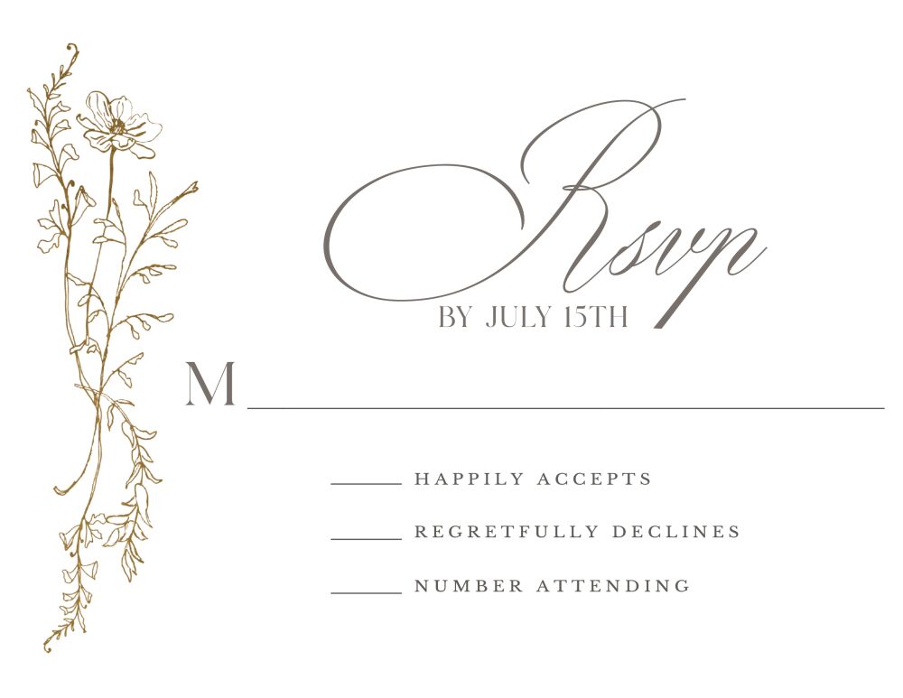 Brillant Fiore Foil Pressed Reply Card