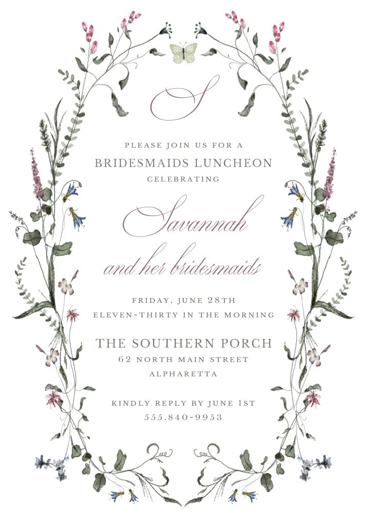 Butterfly Meadow Invitation
