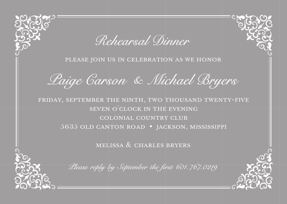 Lace Silver Invitation