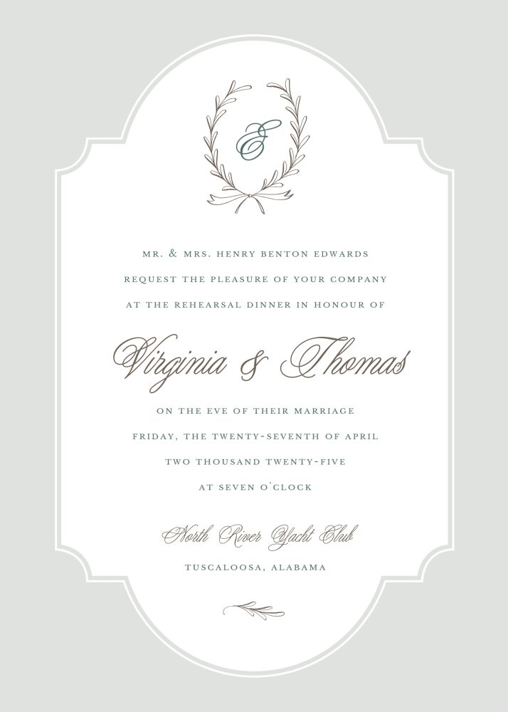 Laurel Wreath Shale Invitation