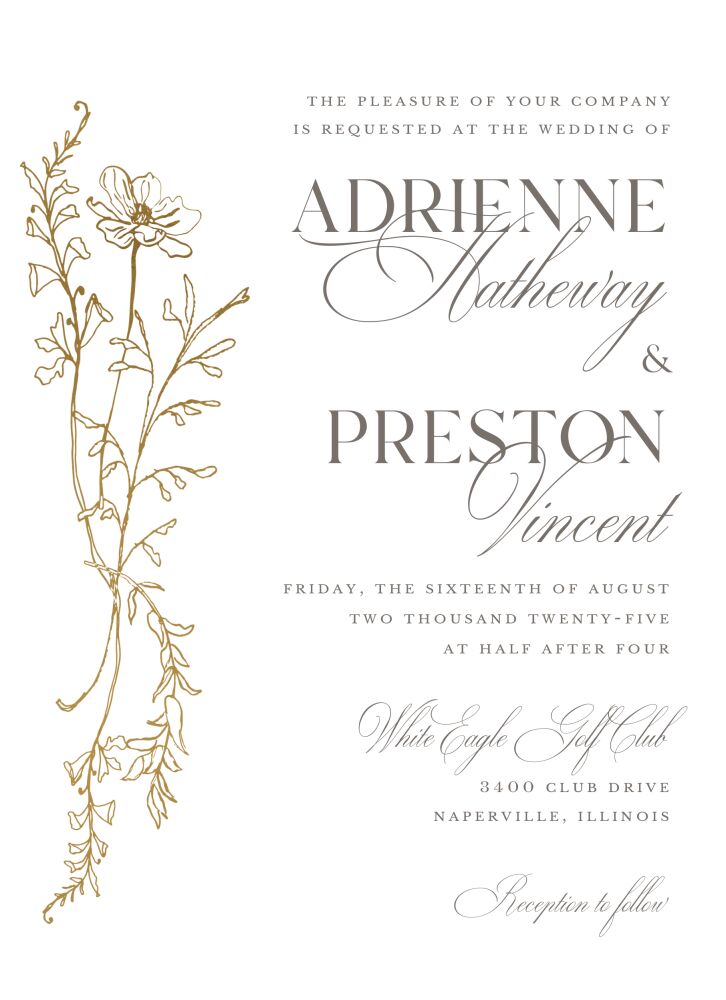 Brillant Fiore Foil Pressed Invitation