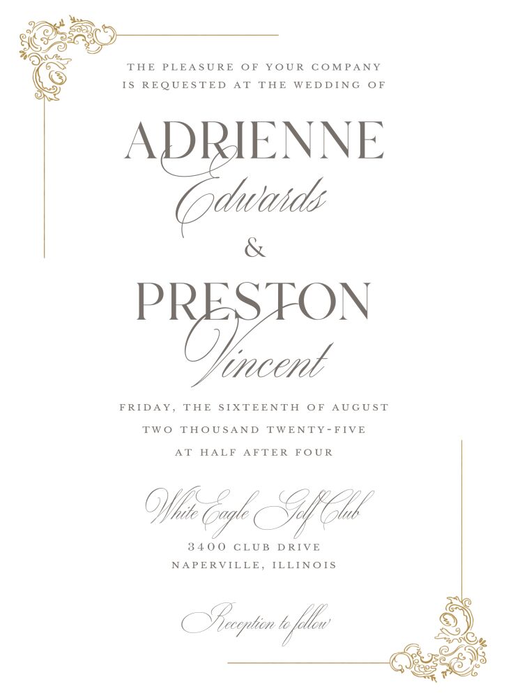 Modern Elegance Foil Pressed Invitation 