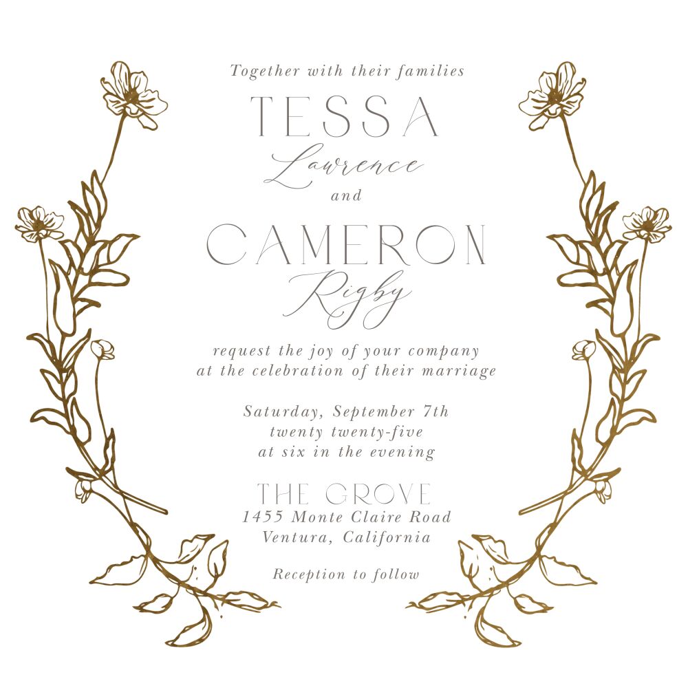Wildflower Radiance Foil Pressed Invitation